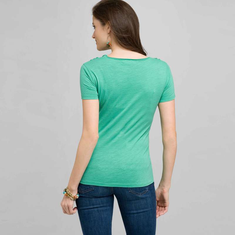 Scoop Neck Tee With Applique, seagrass, large image number 1
